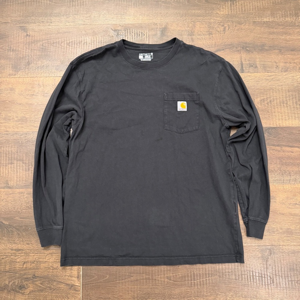 Carhartt Mens Loose Fit Long Sleeve Pocket T-Shirt Black Large K126 BLK